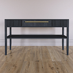 Дизайнерская Консоль с полкой и ящиком Primo Черный дуб варинант исполнения - 1 | Loft Concept в Перми