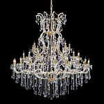 Люстра многоярусная с 53-мя лампочками и прозрачными хрустальными подвесками на основании золотого цвета Crystal lamps варинант исполнения - 1 | Loft Concept в Перми