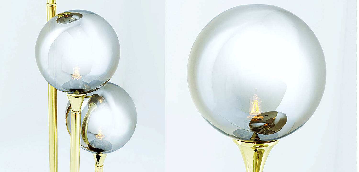 Настольная лампа Three Gray Transparent Balls Настольная лампа Three Gray Transparent Balls - Loft-Concept в Перми