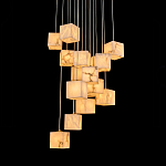 Люстра подвесная с квадратными плафонами из натурального камня Glowing Spheres варинант исполнения - 1 | Loft Concept в Перми