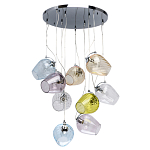 Люстра каскадная с 9-ю разноцветными стеклянными плафонами Kaleido варинант исполнения - 2 | Loft Concept в Перми