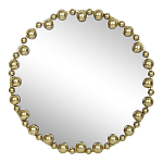 Зеркало круглое в фактурной золотистой раме из металла Mirror Golden Placer варинант исполнения - 1 | Loft Concept в Перми