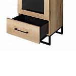 Шкаф-витрина в стиле лофт с чёрной стеклянной дверью Urban Style Space варинант исполнения - 4 | Loft Concept в Перми