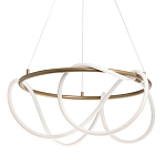 Люстра подвесная круглая золотого цвета с белыми изогнутыми световыми линиями Luke Lampco Tracer Lamp варинант исполнения - 1 | Loft Concept в Перми