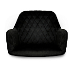 Стул с мягкой черной обивкой из велюра и подъемно-поворотным механизмом на колесиках Harper Black варинант исполнения - 3 | Loft Concept в Перми