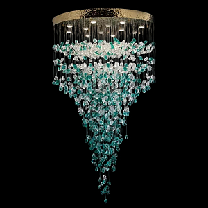 Люстра зеленая каскадная Green Light CascadeDroplet Chandelier
