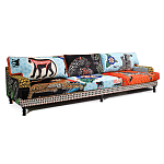 Большой Трехместный Диван с цветным принтом Qalakabusha Large Sofa варинант исполнения - 2 | Loft Concept в Перми