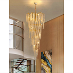 Люстра многоярусная с каркасом из металла и прозрачными подвесками FAIRYTREE Light варинант исполнения - 6 | Loft Concept в Перми