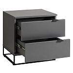 Тумба прикроватная цвета графит с ящиками Strict Lines варинант исполнения - 4 | Loft Concept в Перми