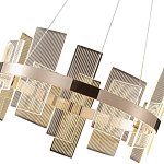 Люстра подвесная круглая с рифлёными прозрачными элементами и золотым основанием Aurea Vista варинант исполнения - 2 | Loft Concept в Перми