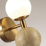 Бра с шарообразным матовым плафоном и шаром из камня на металлическом основании Orb Essence варинант исполнения - 3 | Loft Concept в Перми