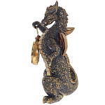 Часы в виде дракона Gold Black Dragon with Clock варинант исполнения - 3 | Loft Concept в Перми
