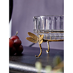 Чаша из прозрачного стекла на бронзовых ножках в виде стрекоз Eden Garden варинант исполнения - 4 | Loft Concept в Перми