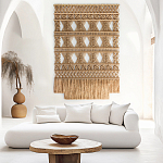 Панно на стену плетеное Макраме бежевый цвет  варинант исполнения - 1 | Loft Concept в Перми