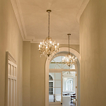 Люстра подвеная с 4-мя лампами и стеклянными подвесками в классическом стиле Feiss варинант исполнения - 2 | Loft Concept в Перми