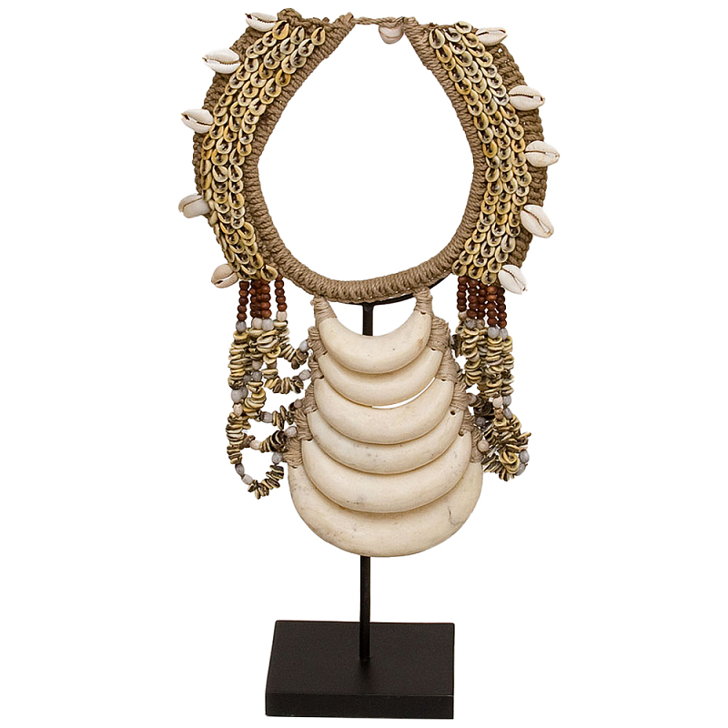 Ожерелье из ракушек на подставке Ethnic Beige Shells Necklace Бежевый Коричневый в Перми | Loft Concept 