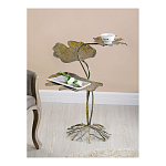 Столик приставной с тремя столешницами Тропические листья Tropical Forest gold варинант исполнения - 5 | Loft Concept в Перми