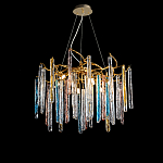 Люстра на подвесе с каркасом из металла и цветными подвесками из стекла Droplet Chandelier варинант исполнения - 3 | Loft Concept в Перми