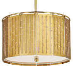 Люстра с золотым фактурным каркасом и тканевым абажуром Lustery Gold варинант исполнения - 2 | Loft Concept в Перми