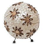 Настольная лампа из перламутра на металлическом каркасе Indonesian Ball варинант исполнения - 1 | Loft Concept в Перми