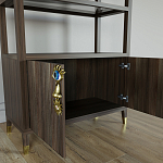 Стеллаж со стеклянными полками Elsa Dreams Walnut варинант исполнения - 5 | Loft Concept в Перми