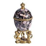 Шкатулка в форме яйца на величественных львах из фарфора с бронзовыми элементами Eden Garden варинант исполнения - 1 | Loft Concept в Перми