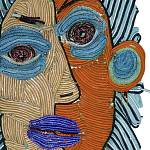 Арт-Объект плетеный из нитей Абстрактный портрет Joana Schneider  варинант исполнения - 1 | Loft Concept в Перми