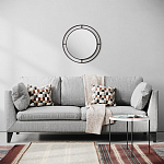 Настенное зеркало круглой формы в черной металлической раме BUBBLE MIRROR BLACK варинант исполнения - 3 | Loft Concept в Перми