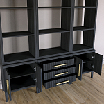 Модульный стеллаж Primo из трех составных элементов Черный дуб варинант исполнения - 4 | Loft Concept в Перми