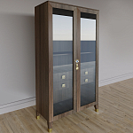 Дизайнерский шкаф витрина Elsa Dreams Walnut с 4-мя ящиками варинант исполнения - 3 | Loft Concept в Перми