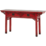 Деревянная консоль в китайском стиле с 2-мя ящиками с резным декором красная Yan Chinese Console Table варинант исполнения - 2 | Loft Concept в Перми
