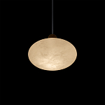 Подвесной светильник с плафоном в виде эллипса из белого алебастра Cryptocrystalline Stone варинант исполнения - 4 | Loft Concept в Перми