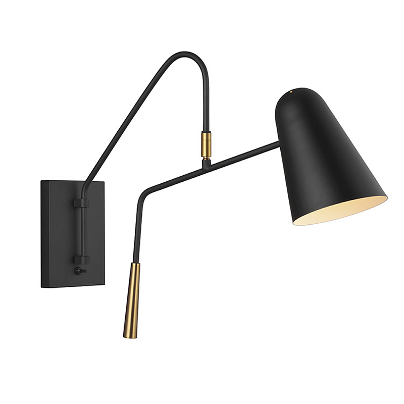Бра черного цвета с конусным плафоном Feiss Черный Латунь в Перми | Loft Concept 