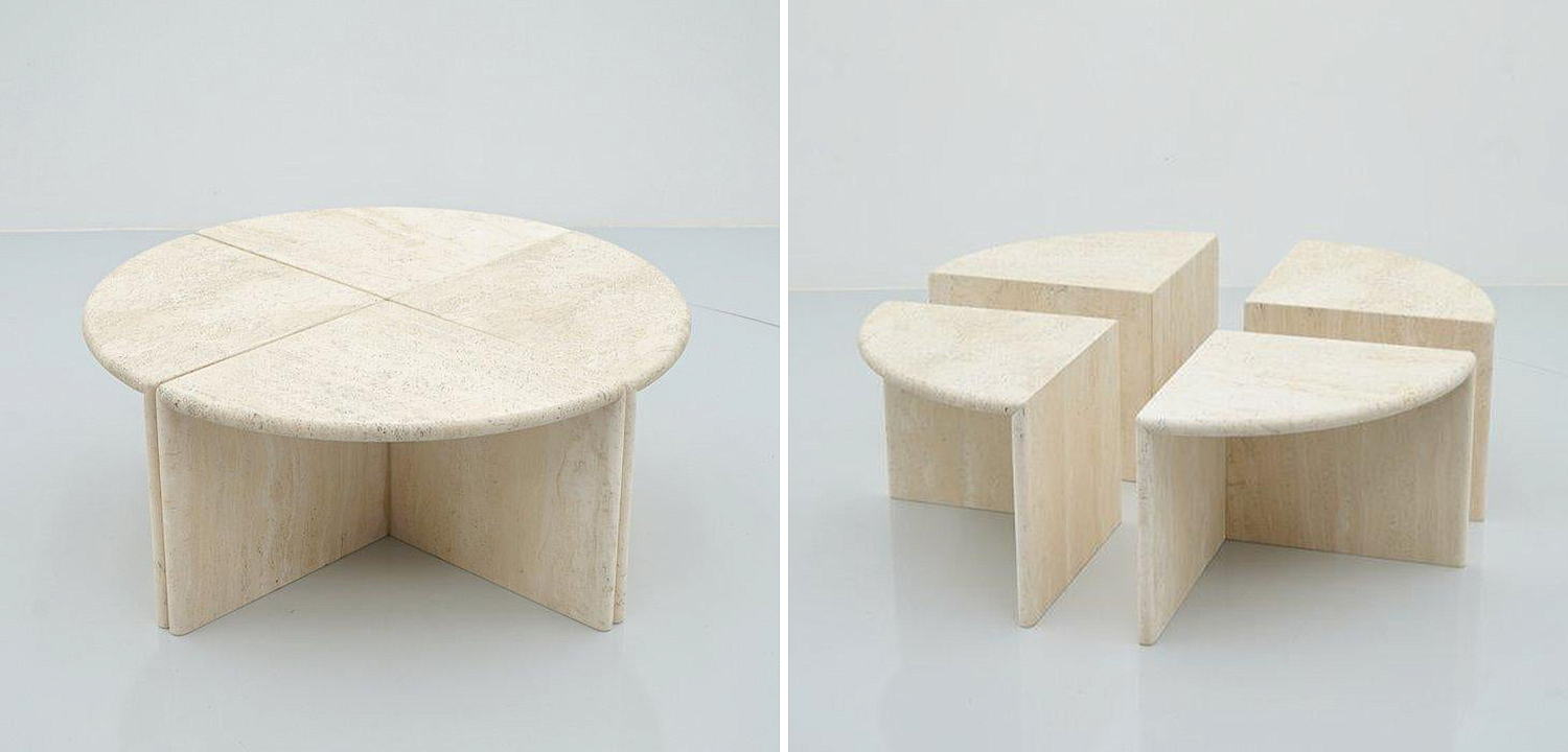Модульный кофейный стол Set of Four Travertine Side or Coffee Tables Модульный кофейный стол Set of Four Travertine Side or Coffee Tables - Loft-Concept в Перми