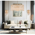 Люстра круглая с хрустальными подвесками на золотистом каркасе Roul Crystal Light варинант исполнения - 11 | Loft Concept в Перми