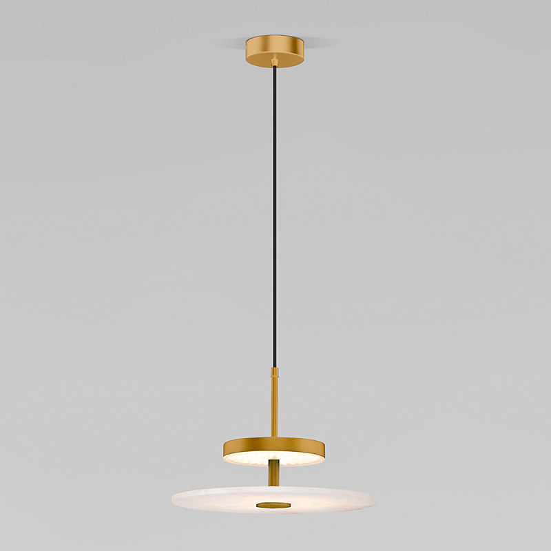 Светодиодный подвесной светильник латунь с мраморным рассеивателем Латунь Белый Мрамор Bianco в Перми | Loft Concept 