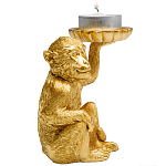Подсвечник золотая обезьяна с блюдцем Golden Monkey варинант исполнения - 2 | Loft Concept в Перми
