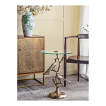 Столик с круглой стеклянной столешницей и корпусом в виде двух павлинов на ветке Table Two Peacocks варинант исполнения - 6 | Loft Concept в Перми