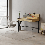 Стол письменный с выдвижным ящиком цвета древесины LEILA WORKING TABLE OAK ANTHRACITE варинант исполнения - 8 | Loft Concept в Перми