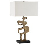 Настольная лампа с фигурным каркасом и прямоугольным тканевым абажуром Brutalist Profile варинант исполнения - 4 | Loft Concept в Перми