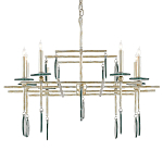 Люстра линейная с круглыми прозрачными подвесками  Horizontal Rectangular Chandelier варинант исполнения - 4 | Loft Concept в Перми