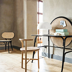 Письменный стол с круглой плетёной панелью для крепления заметок Allegory варинант исполнения - 2 | Loft Concept в Перми