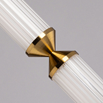 Подвесной светильник с двумя белыми рифлеными цилиндрическими плафонами Golden Swirl варинант исполнения - 7 | Loft Concept в Перми