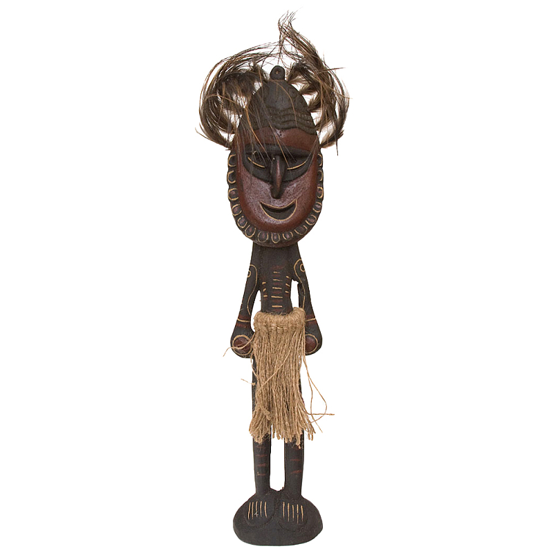 Деревянная статуэтка Абориген в маске с перьями Aborigine Mask Figurine Коричневый Деревянная статуэтка Абориген в маске с перьями Aborigine Mask Figurine Коричневый в Перми | Loft Concept
