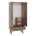 Шкаф с фасадом цвета серый бетон Grace of Furniture варинант исполнения - 2 | Loft Concept в Перми