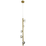 Подвесной светильник c 5-ю хрустальными плафонами Metal Tube Crystal Brass Hanging Lamp варинант исполнения - 2 | Loft Concept в Перми