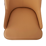 Стул оранжевый с высокой спинкой из искуственной кожи на серых металлических ножках Enigma Orange варинант исполнения - 3 | Loft Concept в Перми