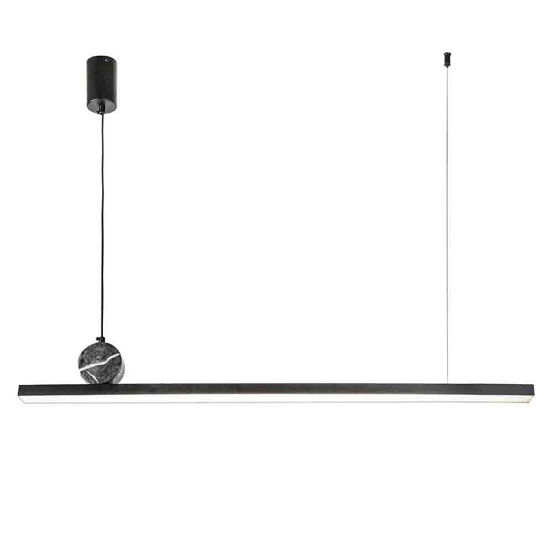Подвесной светильник линейный в черном цвете Trumpet tube Черный Белый в Перми | Loft Concept 