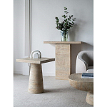 Столик приставной с квадратной столешницей Textured Cream Table варинант исполнения - 7 | Loft Concept в Перми