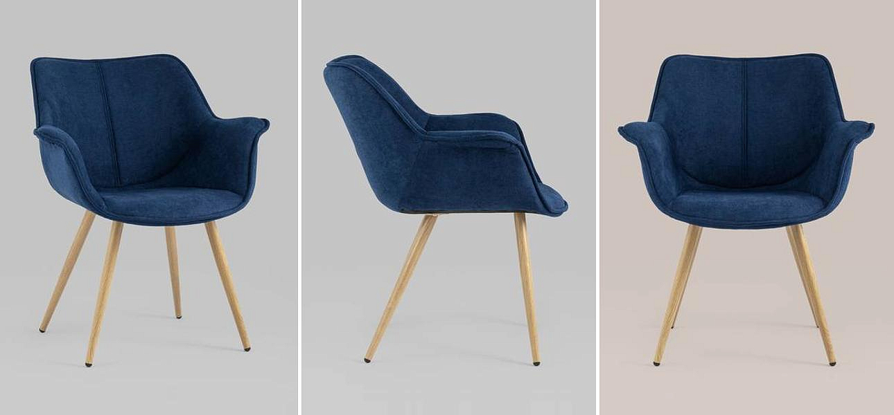 Стул Mason Chair Синий Ножки светлое дерево Стул Mason Chair Синий Ножки светлое дерево - Loft-Concept в Перми
